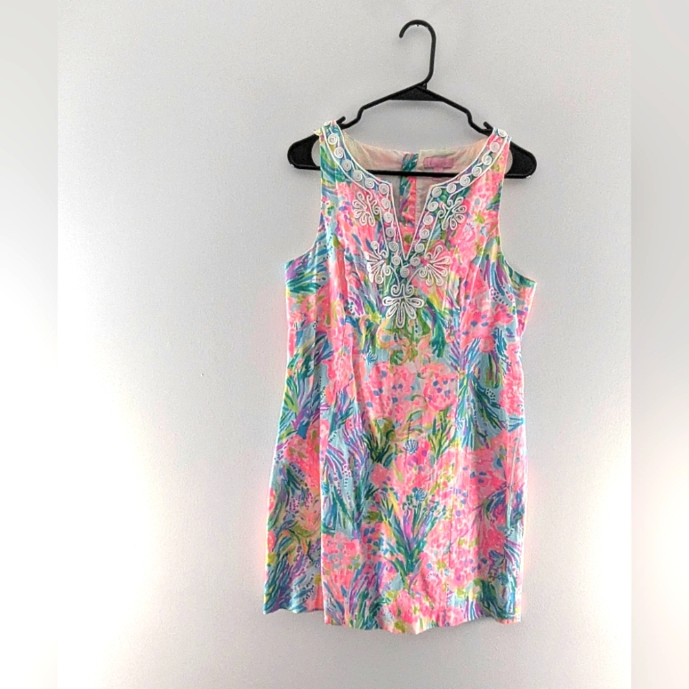 Lilly Pulitzer Pink Floral Dress Size 8 | Tropical Resort Wear Summer Party Trav